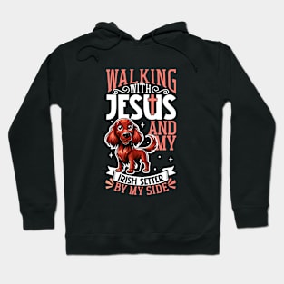 Jesus and dog - Irish Setter Hoodie